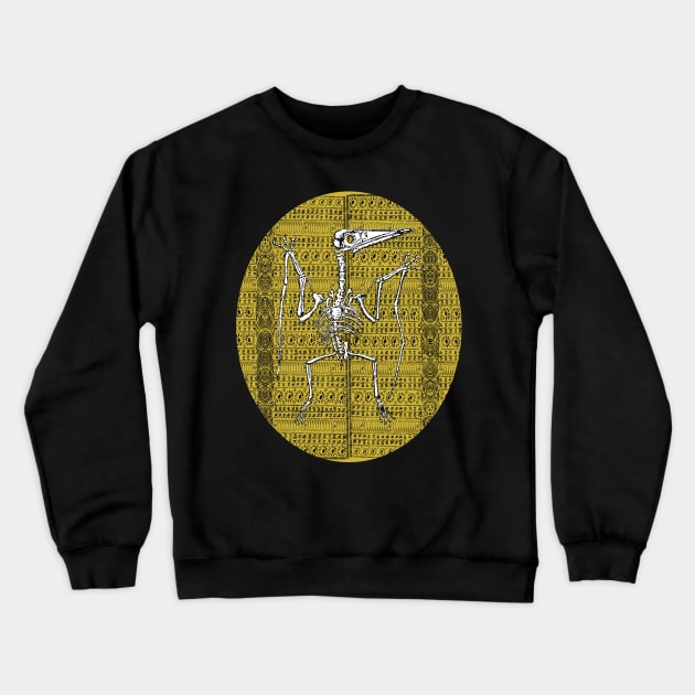 Pterodactyl fossil in Hawaiian Pattern Crewneck Sweatshirt by pelagio